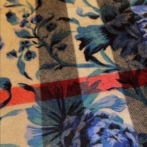 Cashmere Burberry Scarf Floral Print/Plaid